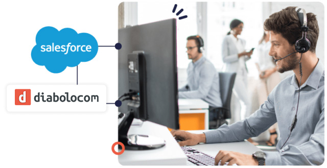 Sfrutta i dati del tuo CRM Salesforce per interagire con i clienti attraverso l'integrazione del sistema telefonico Diabolocom.