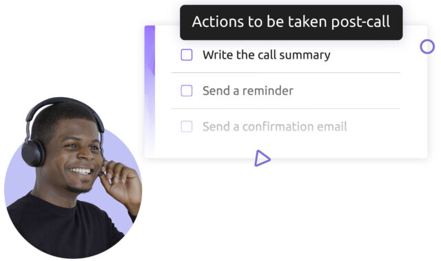 Diabolocom AI riconosce le azioni rimanenti da intraprendere nell'elaborazione post-call.